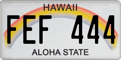 HI license plate FEF444