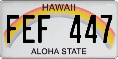 HI license plate FEF447