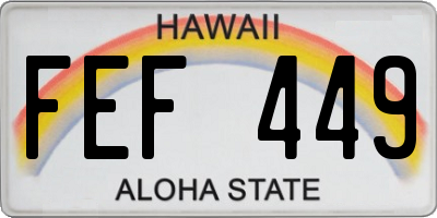 HI license plate FEF449