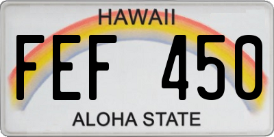 HI license plate FEF450