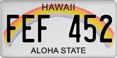 HI license plate FEF452