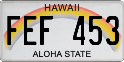 HI license plate FEF453