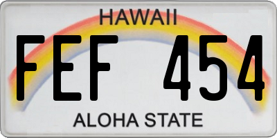 HI license plate FEF454