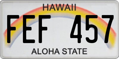 HI license plate FEF457