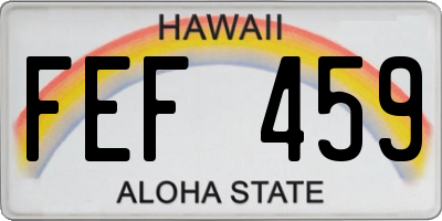 HI license plate FEF459