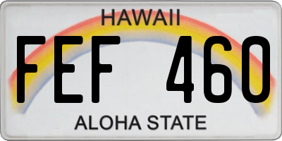 HI license plate FEF460