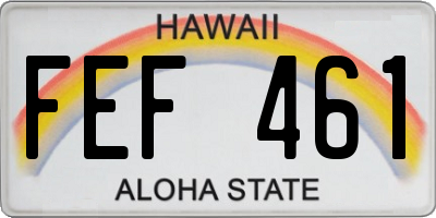 HI license plate FEF461