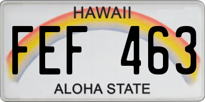 HI license plate FEF463