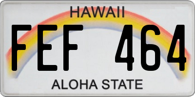 HI license plate FEF464