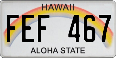 HI license plate FEF467