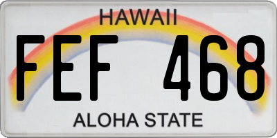 HI license plate FEF468
