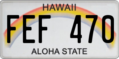 HI license plate FEF470