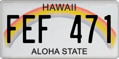HI license plate FEF471