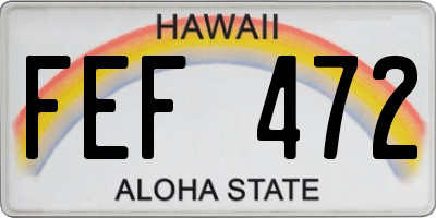 HI license plate FEF472