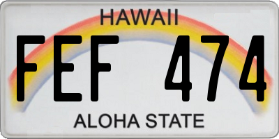 HI license plate FEF474