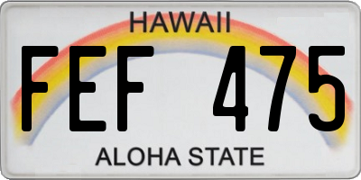 HI license plate FEF475