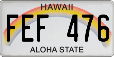 HI license plate FEF476