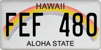 HI license plate FEF480