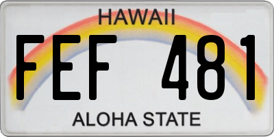 HI license plate FEF481