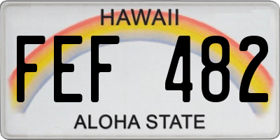 HI license plate FEF482