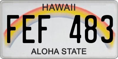 HI license plate FEF483