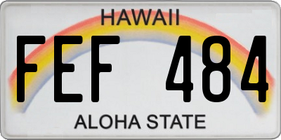 HI license plate FEF484