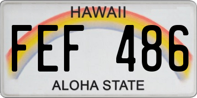 HI license plate FEF486