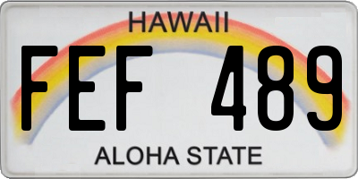 HI license plate FEF489