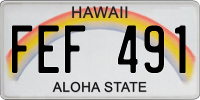 HI license plate FEF491