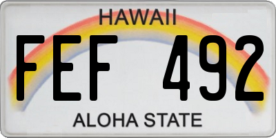 HI license plate FEF492