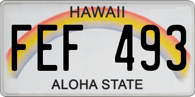 HI license plate FEF493