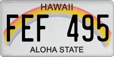 HI license plate FEF495