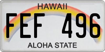 HI license plate FEF496