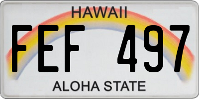 HI license plate FEF497