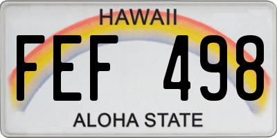 HI license plate FEF498