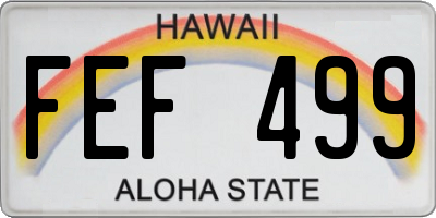 HI license plate FEF499