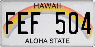 HI license plate FEF504