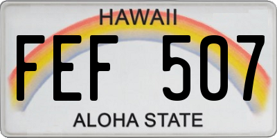 HI license plate FEF507