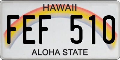 HI license plate FEF510