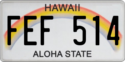 HI license plate FEF514