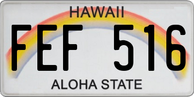 HI license plate FEF516