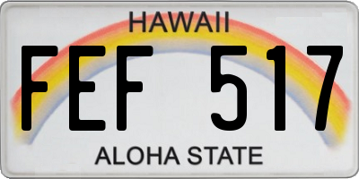 HI license plate FEF517