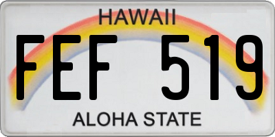 HI license plate FEF519