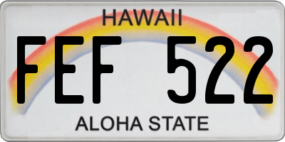 HI license plate FEF522