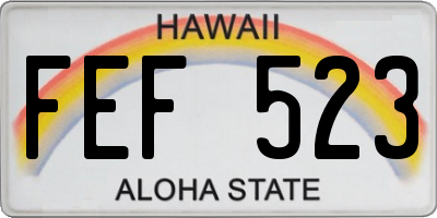 HI license plate FEF523
