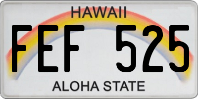 HI license plate FEF525