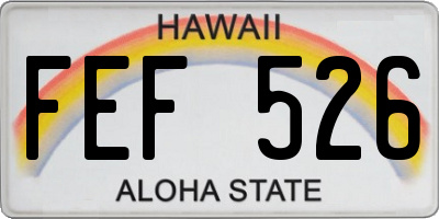 HI license plate FEF526