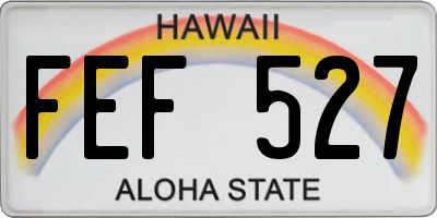 HI license plate FEF527