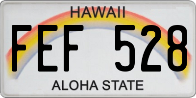 HI license plate FEF528