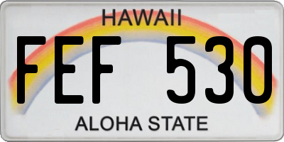 HI license plate FEF530